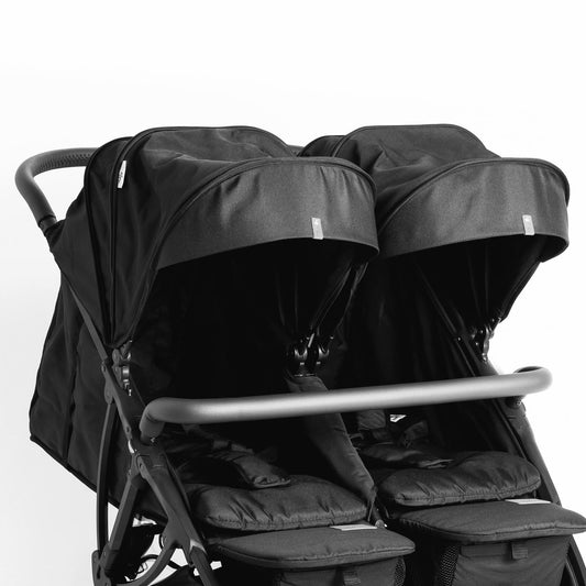 Roma Gemini 2 Double Pram - Jet Black