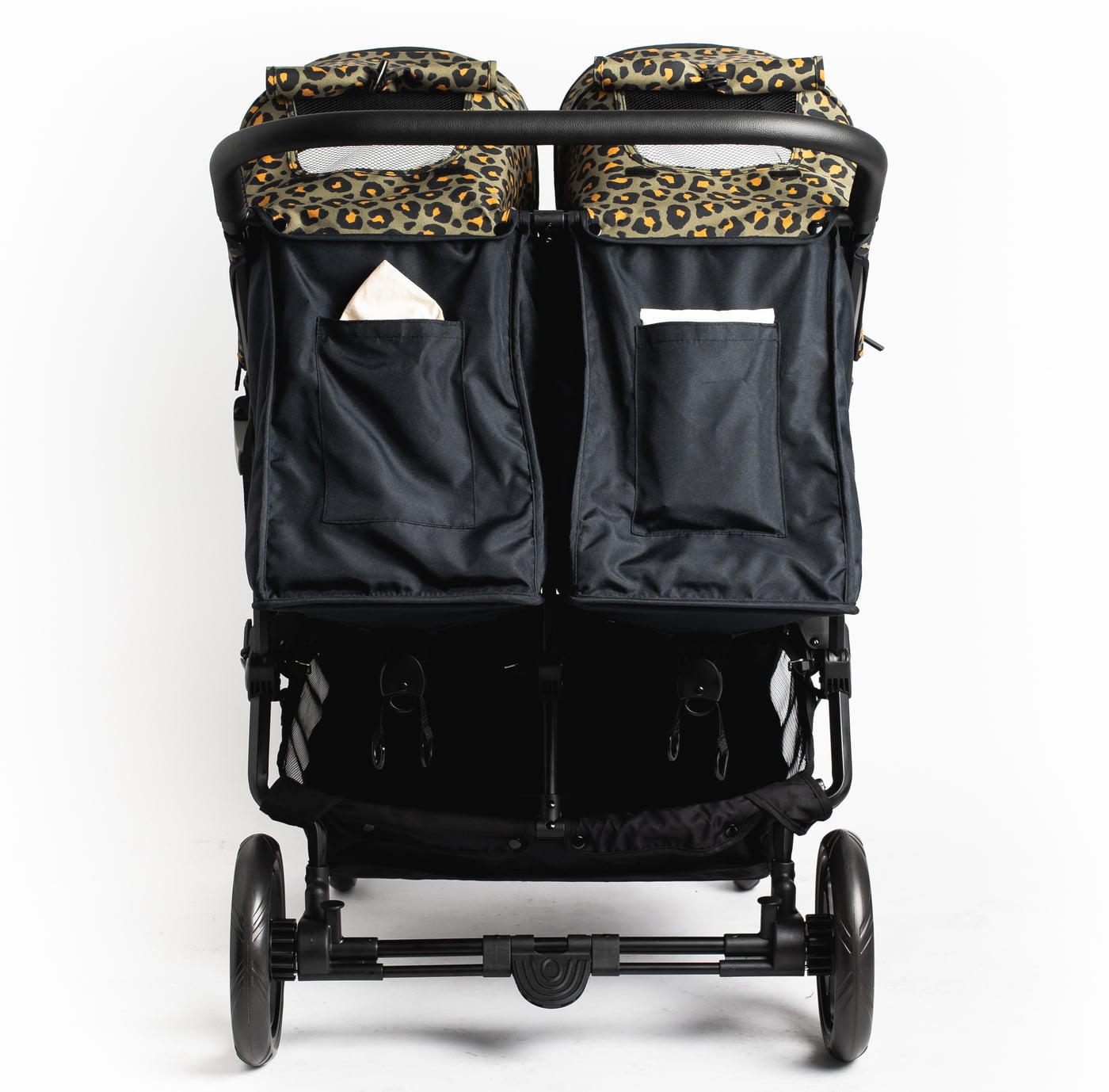 Roma Gemini 2 Double Pram - Khaki Leopard