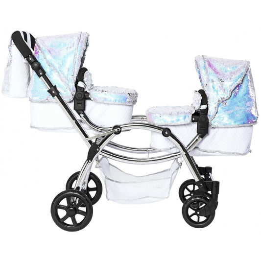 Polly Twin Dolls Pram - Mermaid