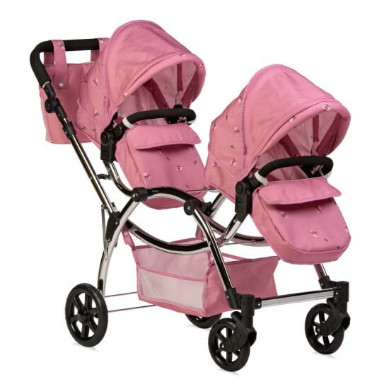 Darcie Twin Dolls Pram - Pink