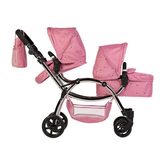 Darcie Twin Dolls Pram - Pink